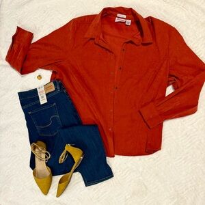 Burnt Orange top, PLUS shoes!